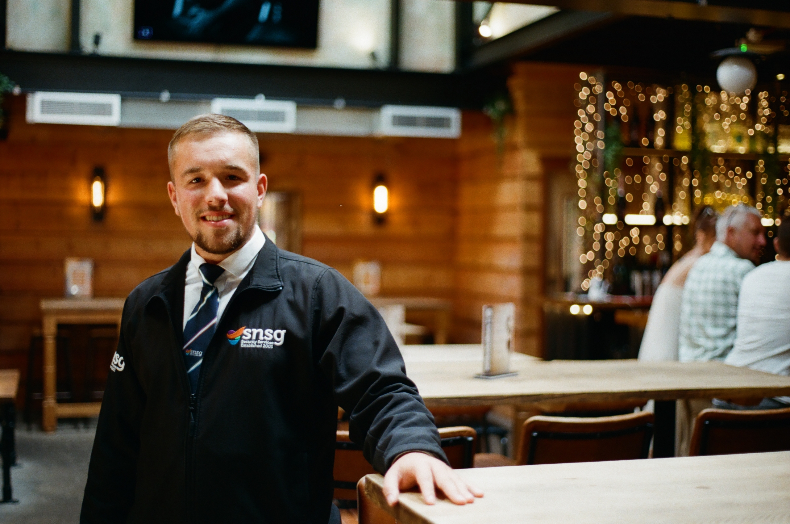 One of our SNSG Security staff on duty at a hotel reception.