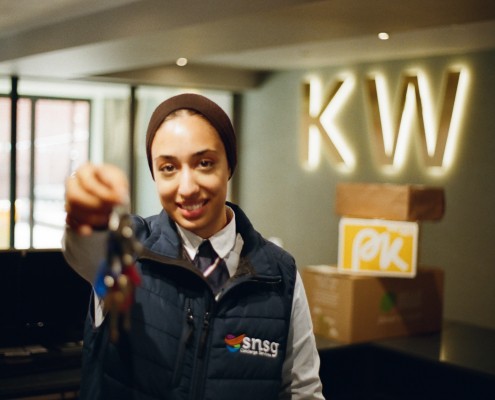 One of our female concierge staff at SNSG Security.